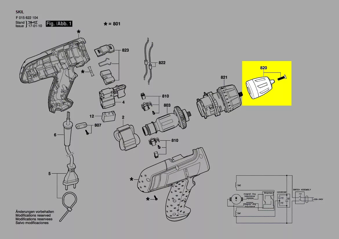 Mandrin à serrage rapide réf. 2610Z08691 Skil